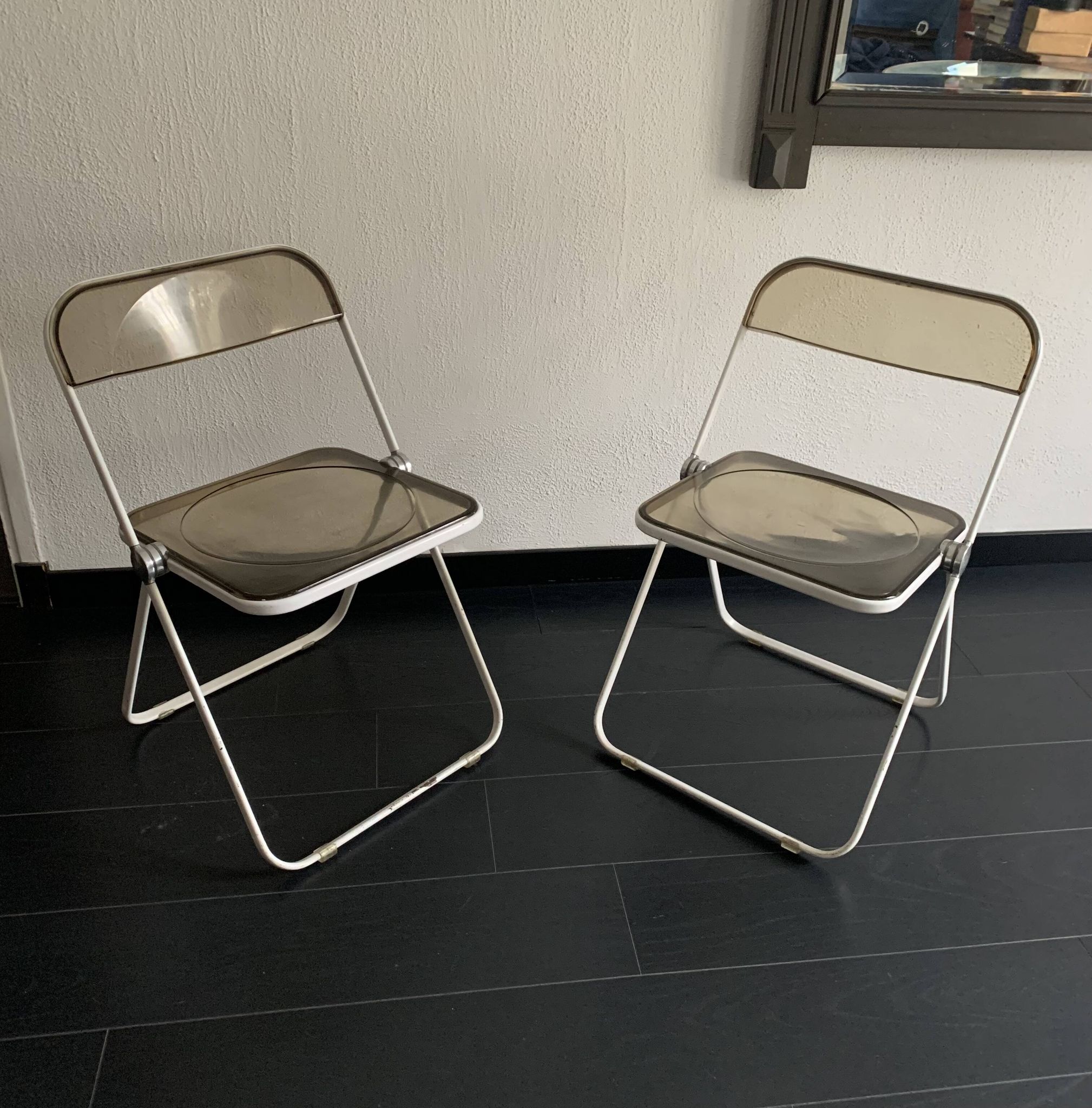 Paire de chaises vintage 1960 Plia par Giancarlo Piretti pour Castelli
