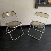 Paire de chaises vintage 1960 Plia par Giancarlo Piretti pour Castelli