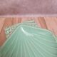 Vintage shell B. Letalle Saint-Clément celadon green with pearl decoration