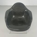 Eames Herman Miller 1950s LAR armchair in elephant grey on cats cradle black base