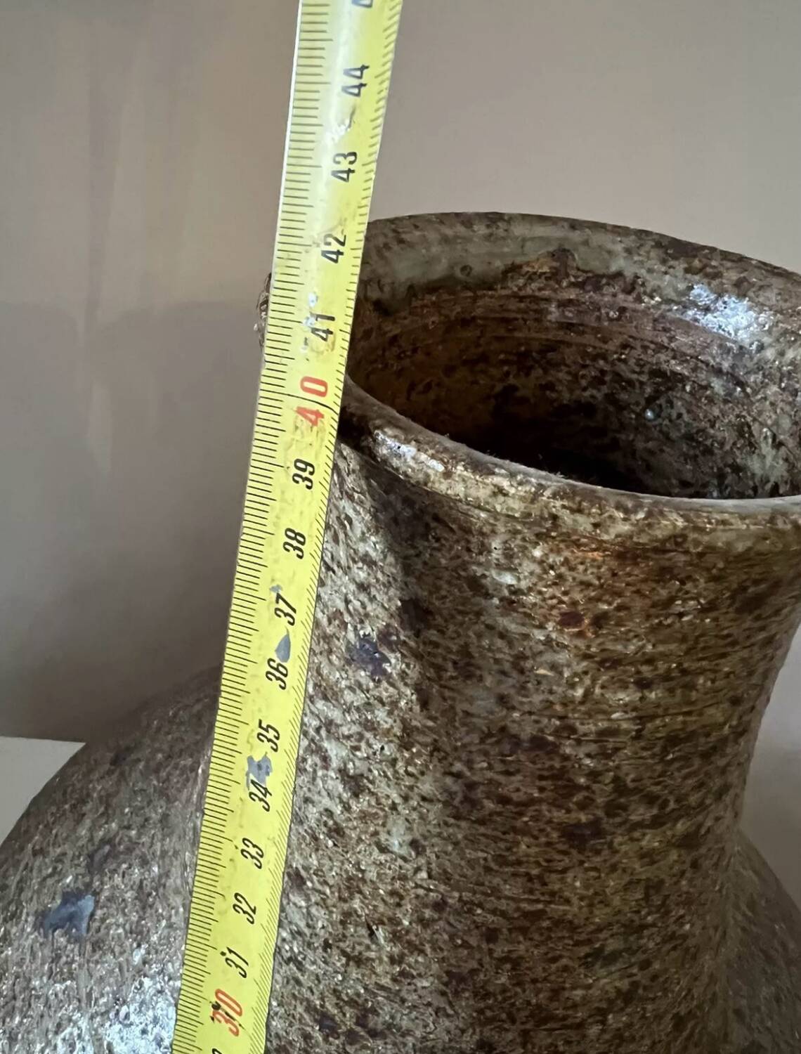 Large stoneware lamp base vase, 1970s vintage