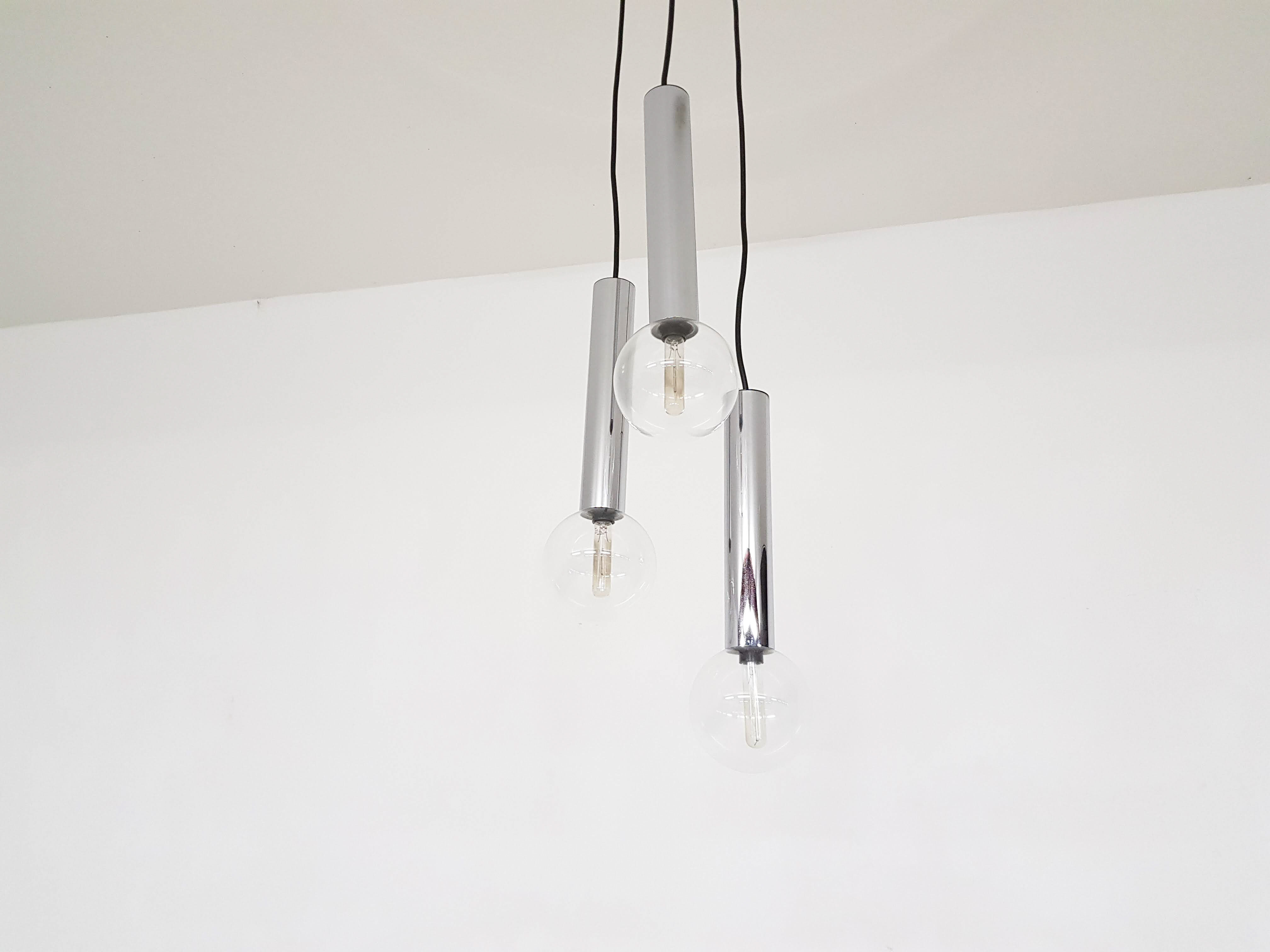 3x globe Pendant light by Staff leuchten, Germany 1960’s