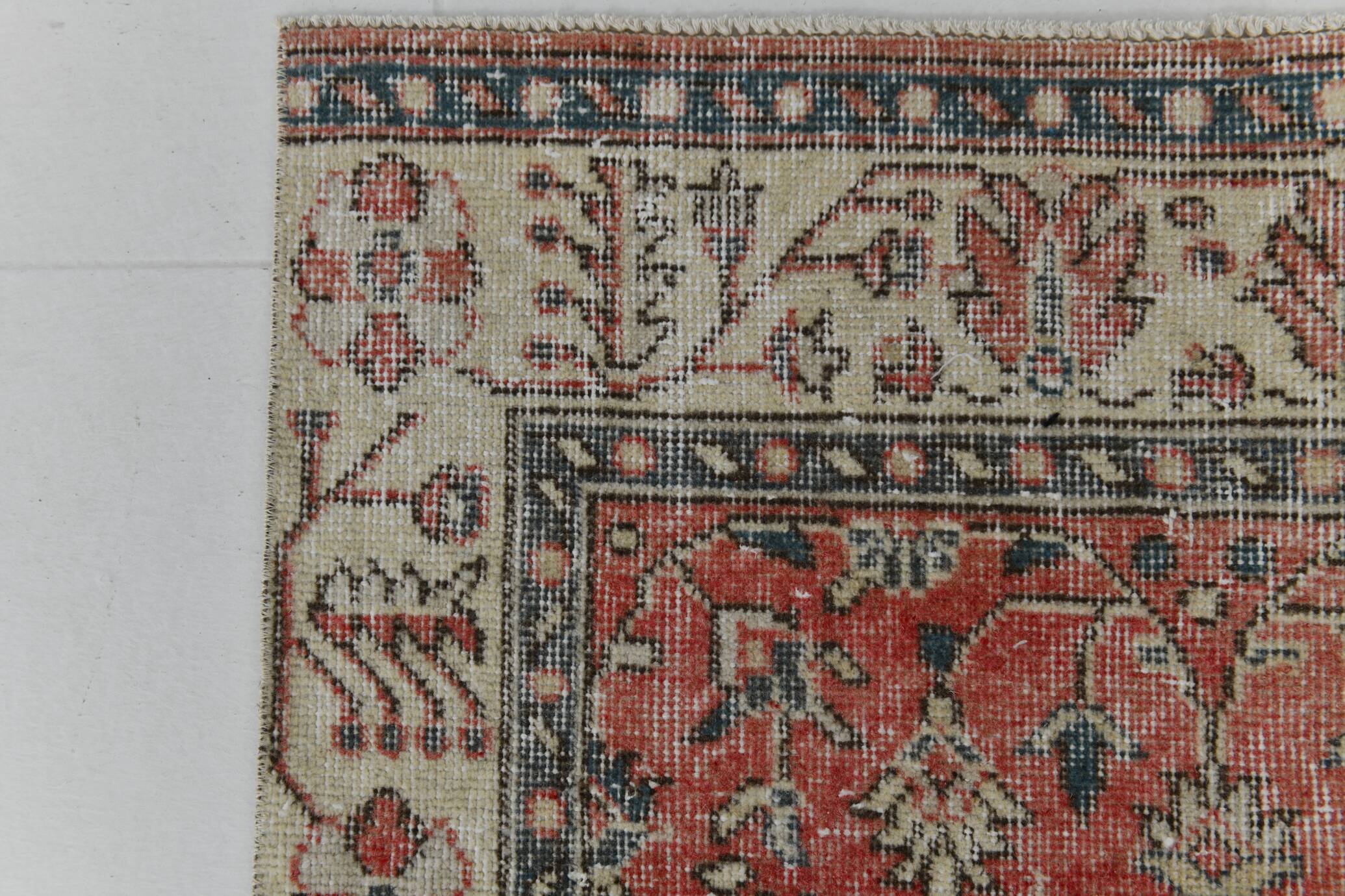 3x9 Vintage All-Over Floral Red Turkish Runner Rug, 92x286Cm