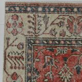3x9 Vintage All-Over Floral Red Turkish Runner Rug, 92x286Cm