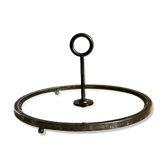 Glass cheese platter and silver metal