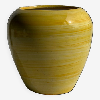 Grand vase jaune années 90