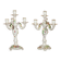 Pair of candelabra with 4 light sources in porcelain. Late 19th century.