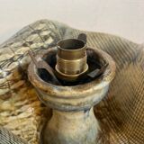 Ceramic lamp with opaline globe