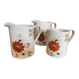 Set 3 pichets myott « bermida » staffordshire angleterre