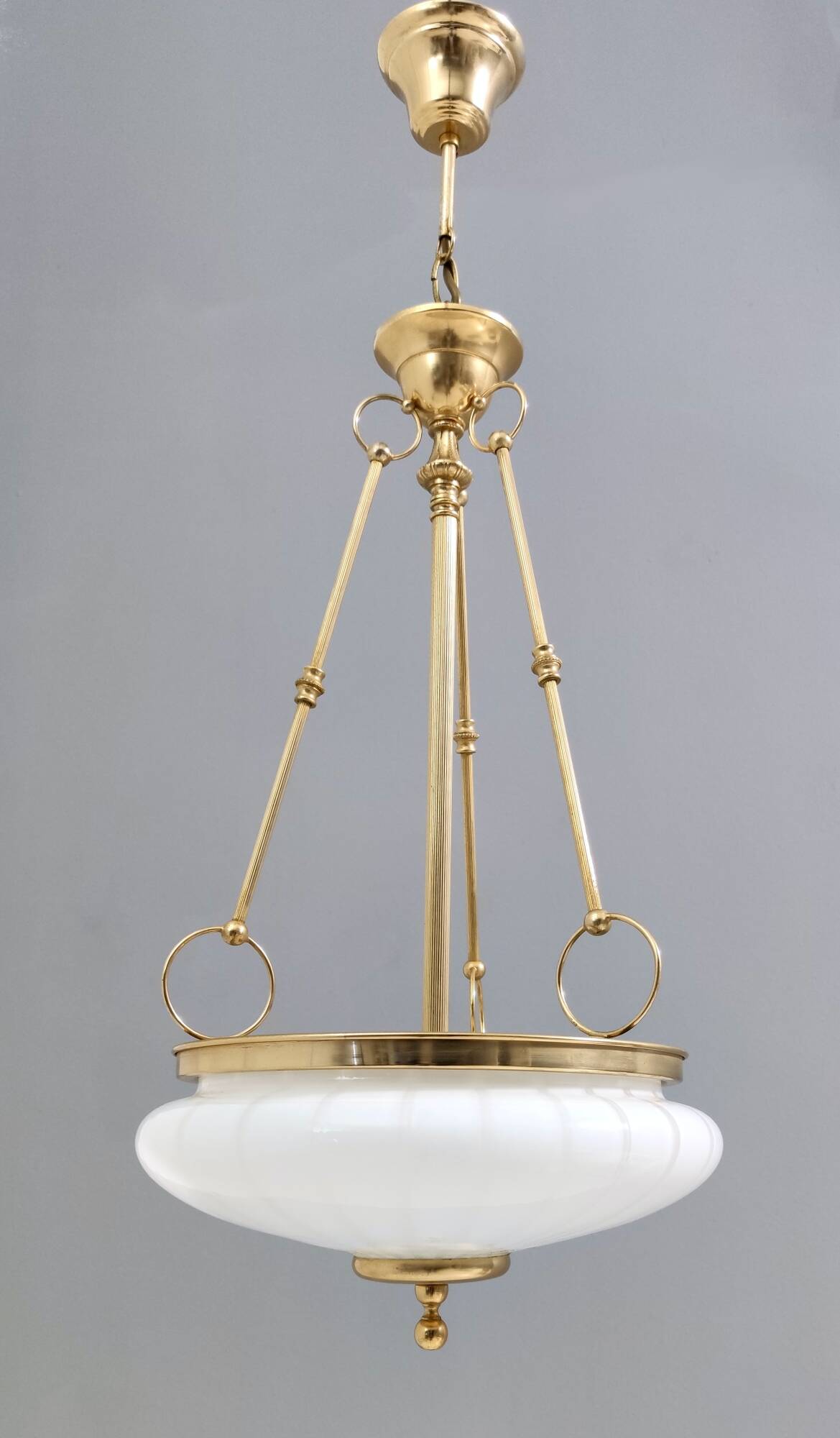 Vintage Murano Glass and Brass Ceiling Light in Neoclassical Style, Italy