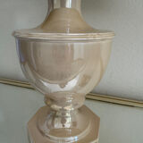 Beige glazed ceramic lamp from the 80s