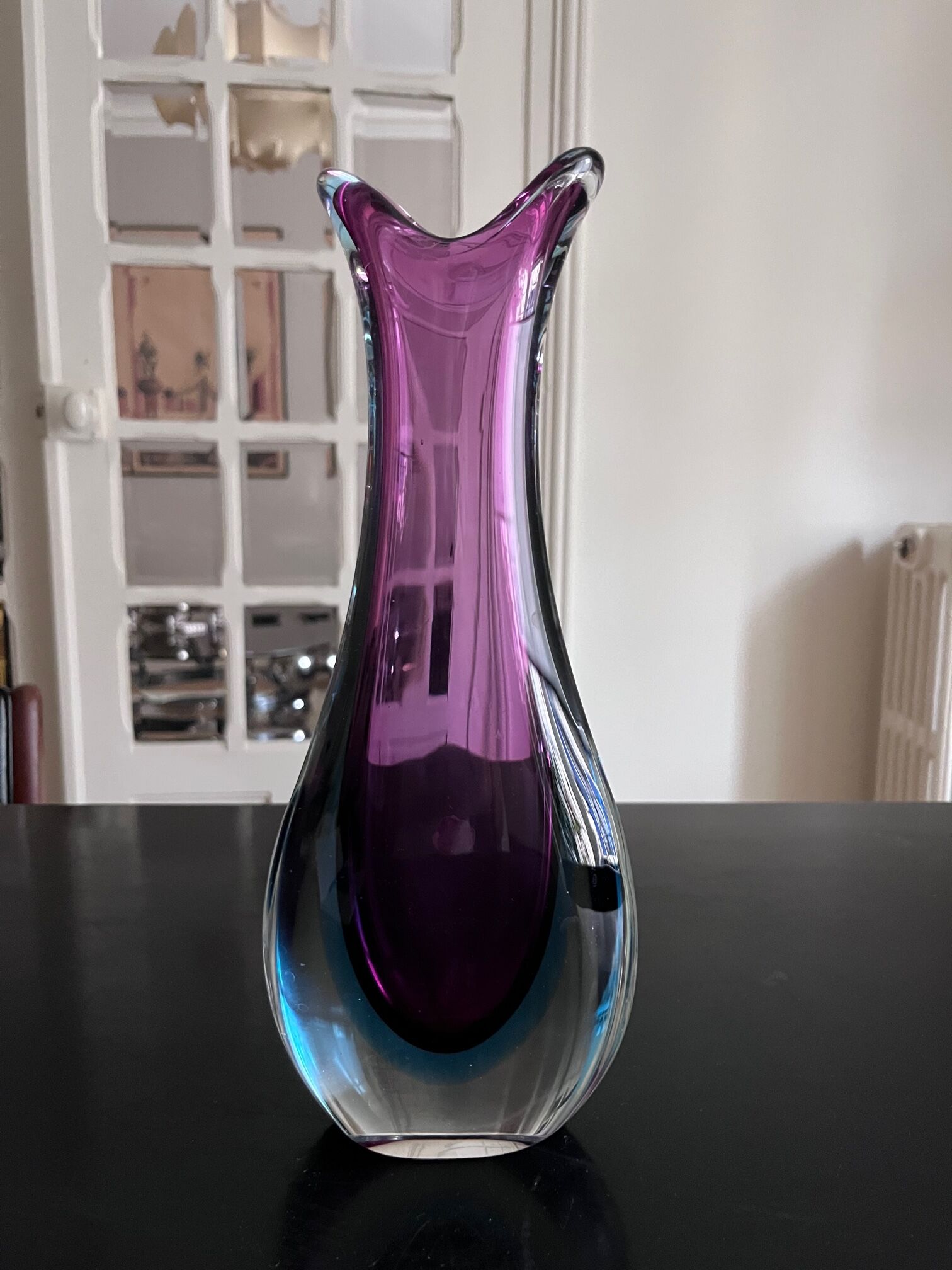 Sommerso vase in Murano glass