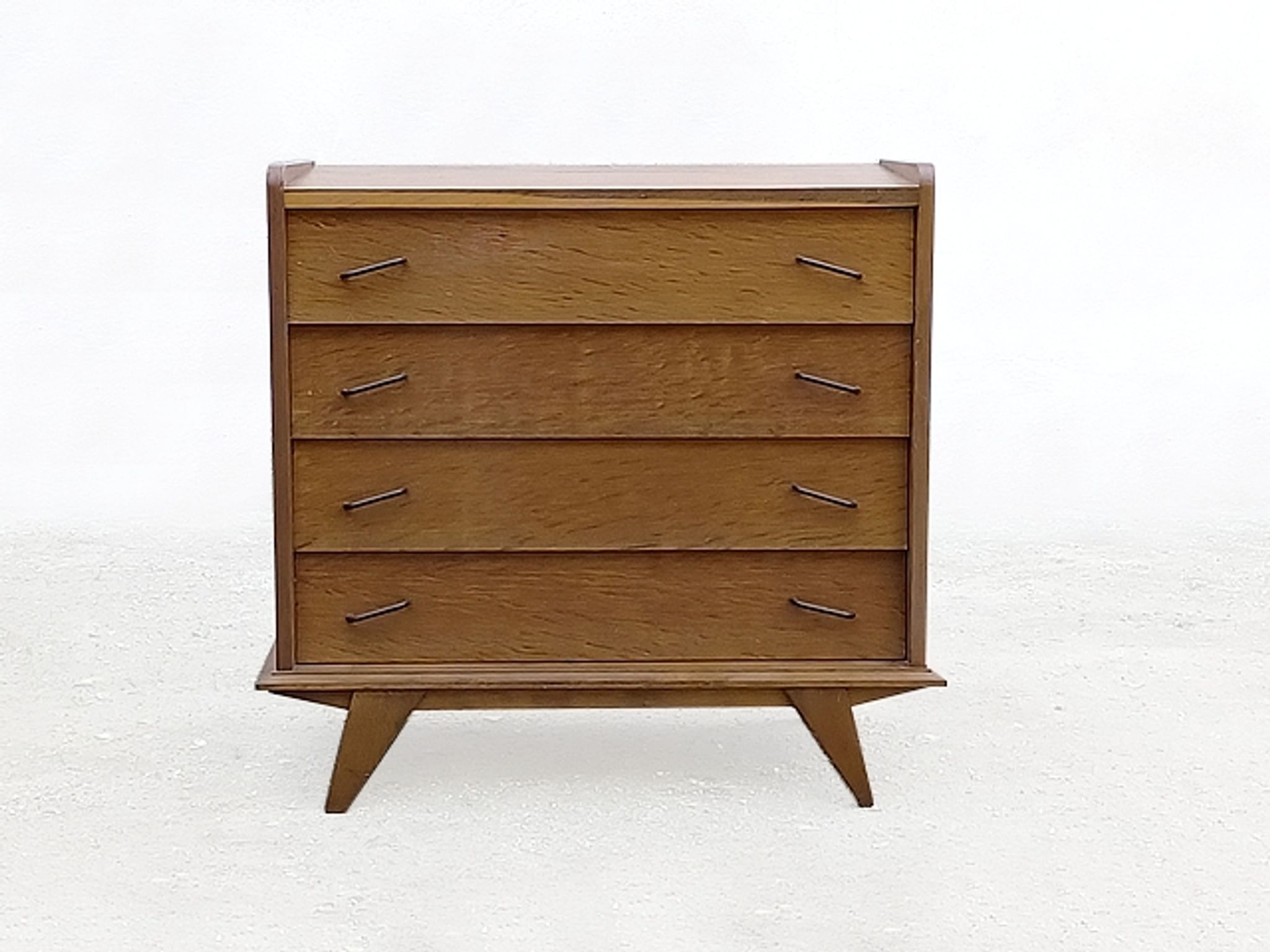 Commode vintage bois pieds compas années 1950
