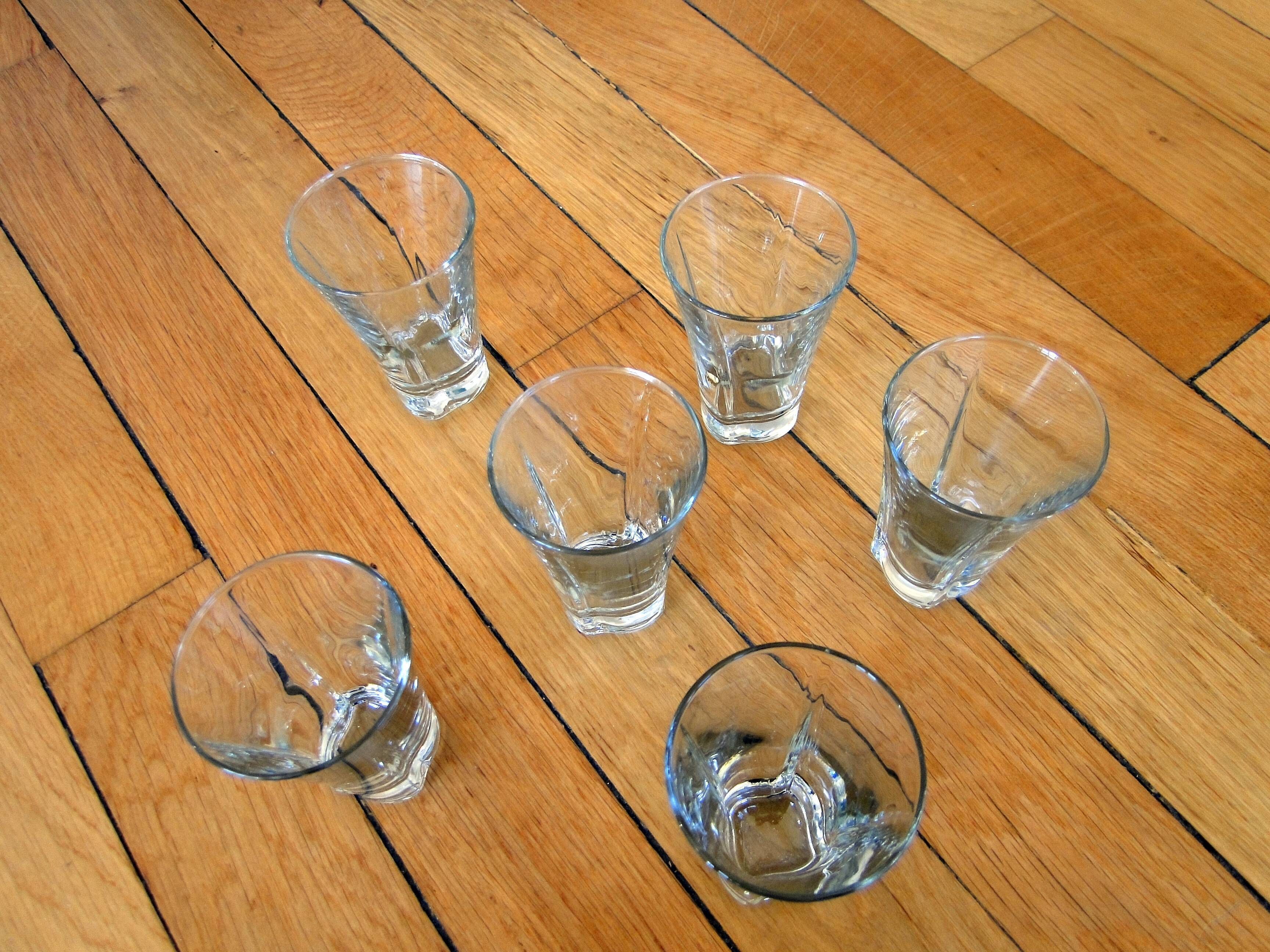 Series of 6 old glass verrines in excellent condition