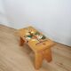 Vintage Hand-Painted Wooden Footstool: Yugoslavian Folk Art Decor