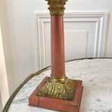 Pink lamp in marble and bronze years 30-40