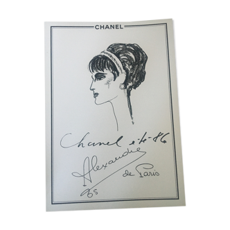 Chanel, press fashion illustration, Alexandre de Paris
