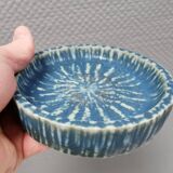 Cendrier en fourrure de lièvre bleue émaillée de Rörstrand Suède, par Gunnar Nylund