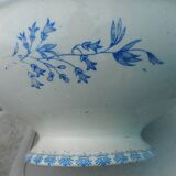 White earthenware salad with blue décor