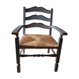 Fauteuil ancien paillé