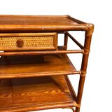 Rattan serving trolley