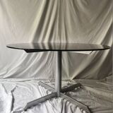 Table a manger ronde design en métal et verre fumé, Roche Bobois 1970