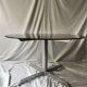 Round designer dining table in metal and smoked glass, Roche Bobois 1970