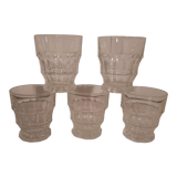 Lot de 5 verres à eau années 60-70