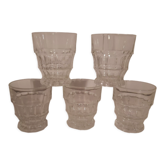 Lot de 5 verres à eau années 60-70