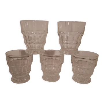 Lot de 5 verres à eau années 60-70