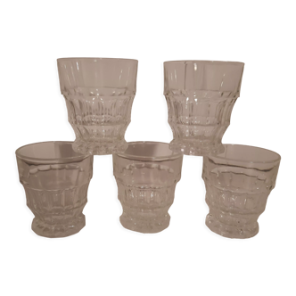 Set of 5 water glasses 60-70s