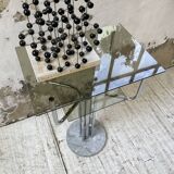 80s glass and marble console