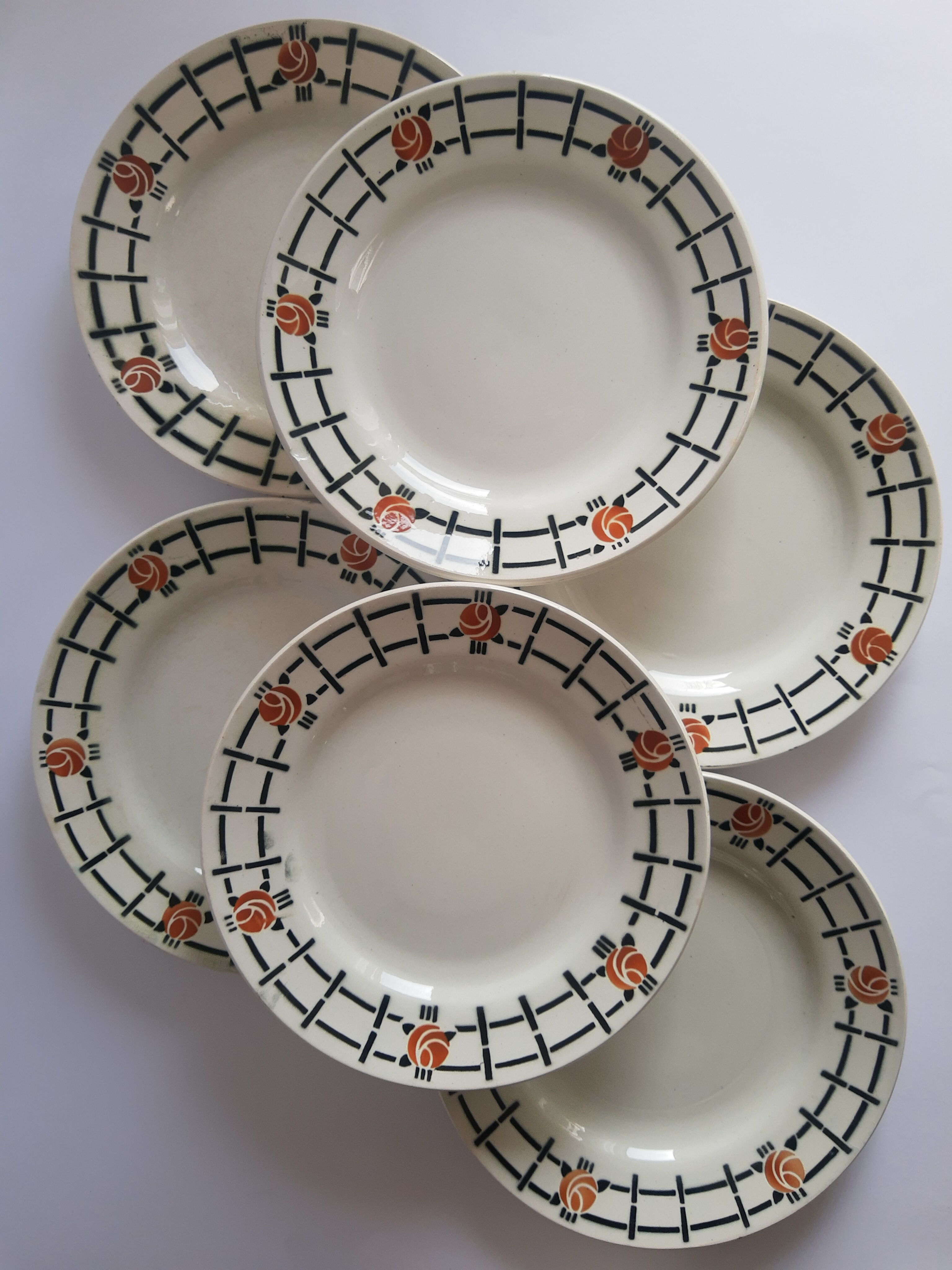 Set of 6 flat plates St amand vintage vintage