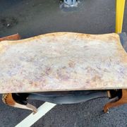 Commode ancien Louis XV marqueterie plateau marbre