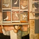 Oil painting by Lucio Renucci "The Cages"