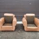 Pair of club chairs in skai