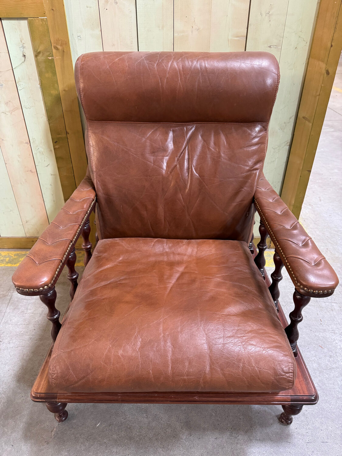 Vintage brown leather armchair