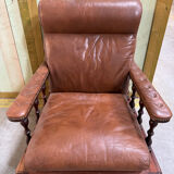 Vintage brown leather armchair