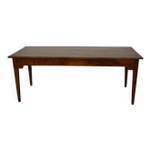 Table de salle à manger de ferme française rustique en chêne antique, datant de la fin du 19ème siècle.