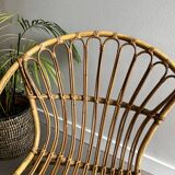 Vintage rattan shell armchairs