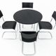 Dining table set table and 4 chairs by Mart Stam, Poland, 1930s