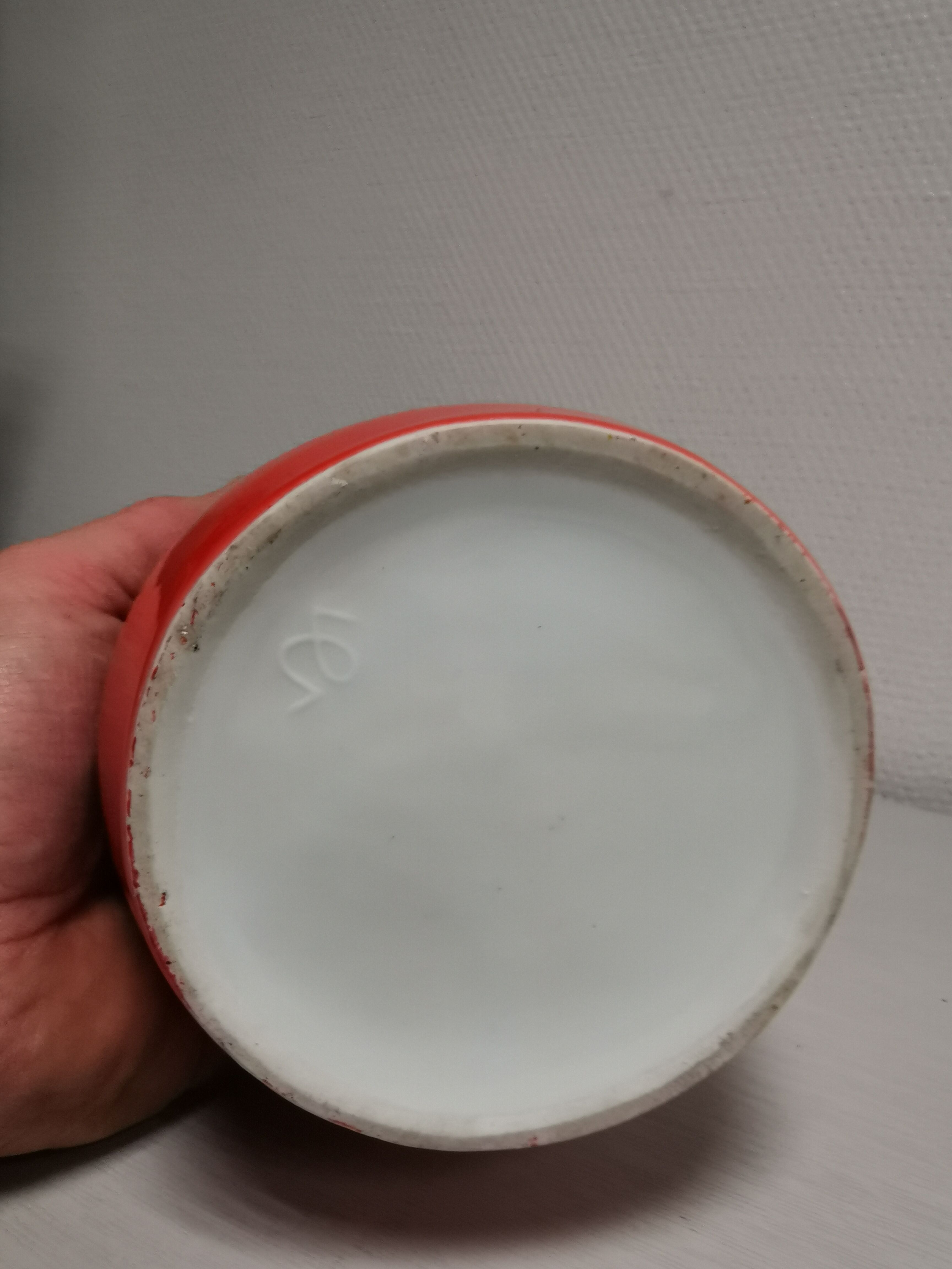 Pitcher / pourer, porcelain signed decanter