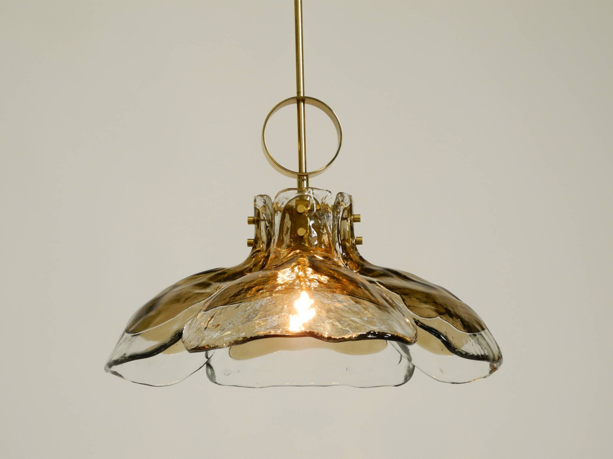 Beautiful 1960s J.T. Kalmar Franken heavy Murano glass floral ceiling lamp