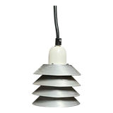 Pair of vintage pendant lights - 70s design metal lamps