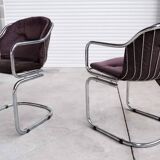 Pair of vintage chrome chairs style Rinaldi