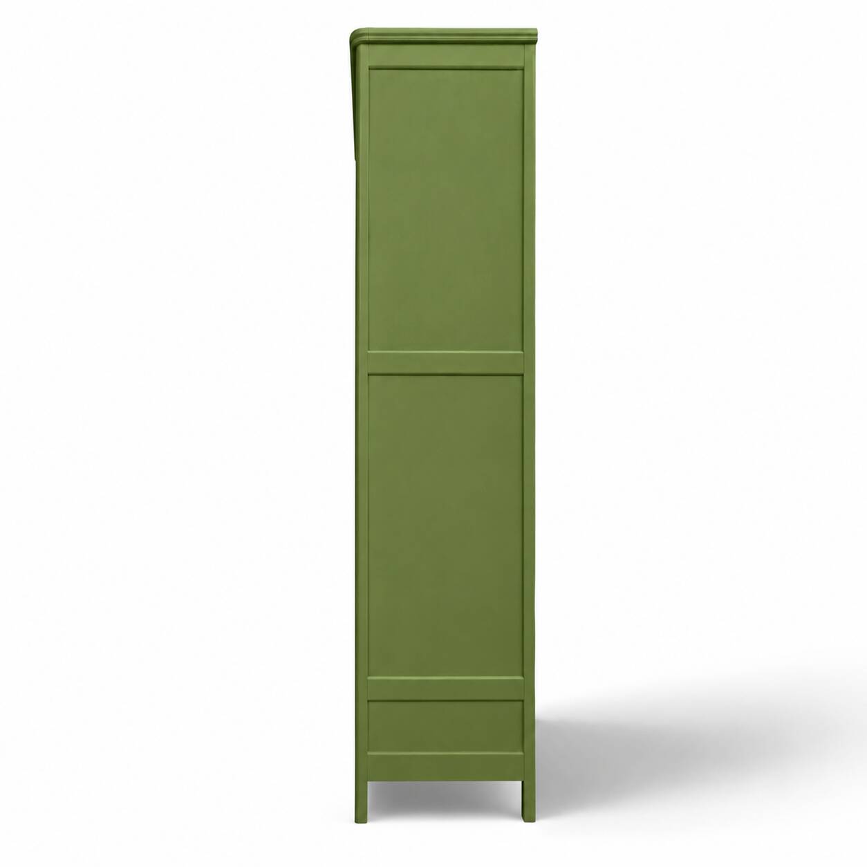Renovated Art Deco Parisian wardrobe in khaki with original mirror.