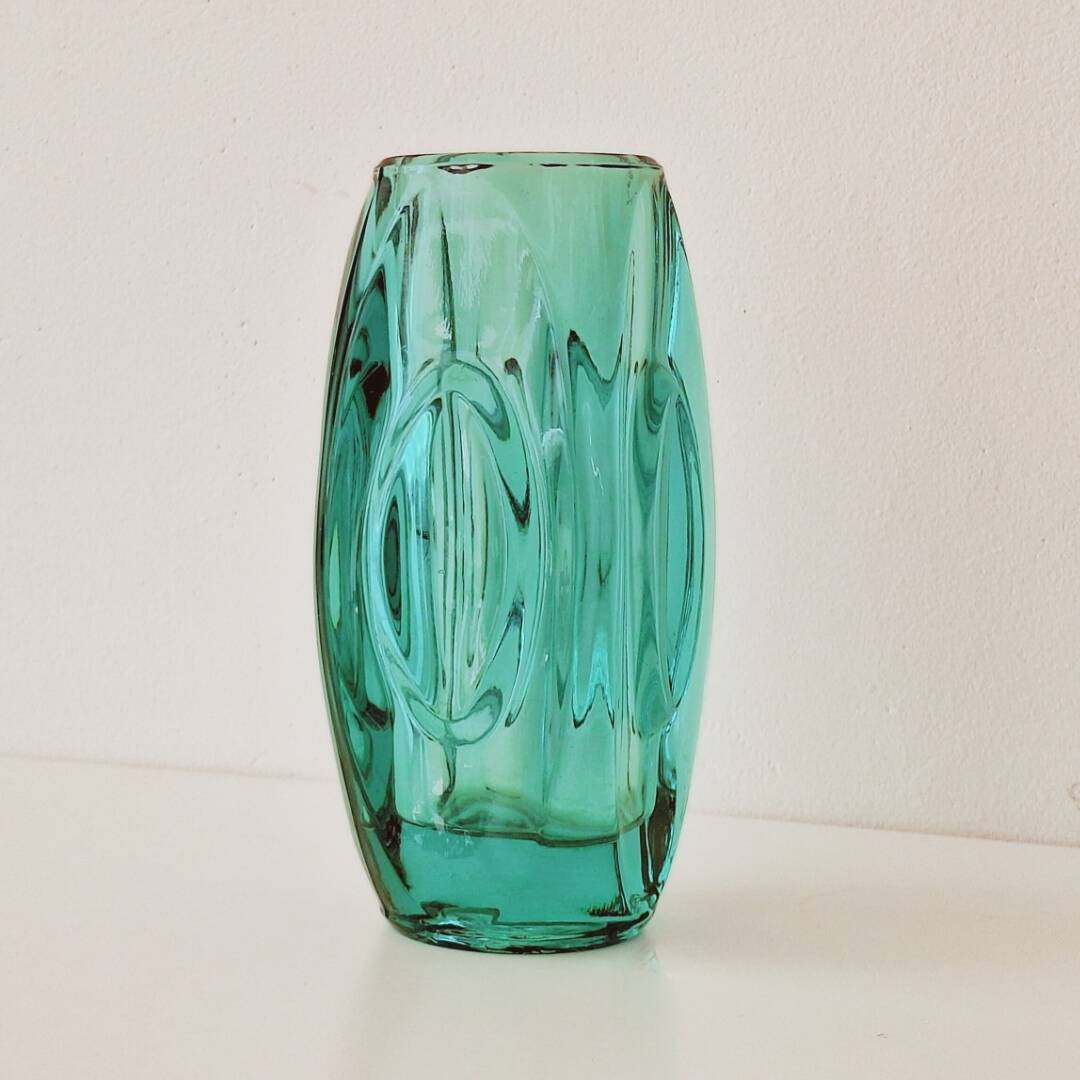 Vase à lentilles en forme de balle Sklo Union des années 1950