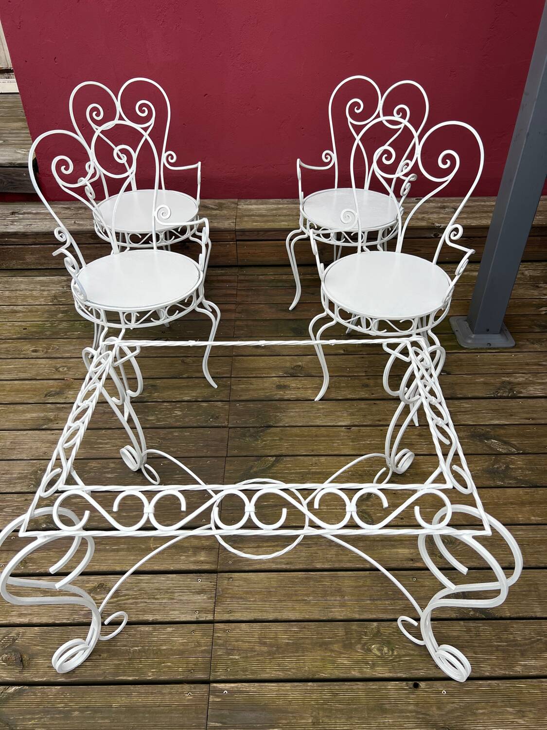 Wrought iron garden furniture