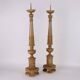 Pair of antique Empire candlesticks in wood, Europe, early 19th century.
