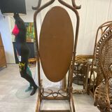 Rattan psyche mirror